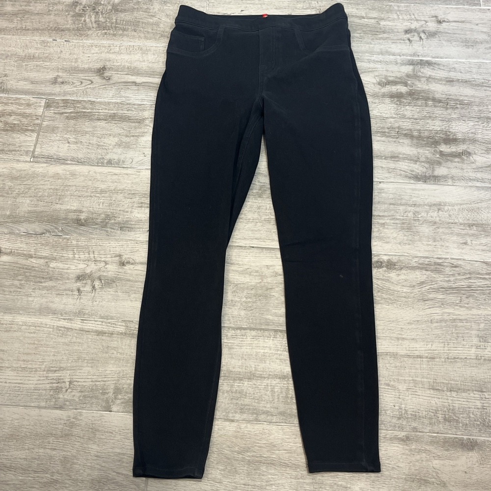SPANX Women's Jean-ish Ankle Leggings Black Pull-On Shaping Pants Size Medium